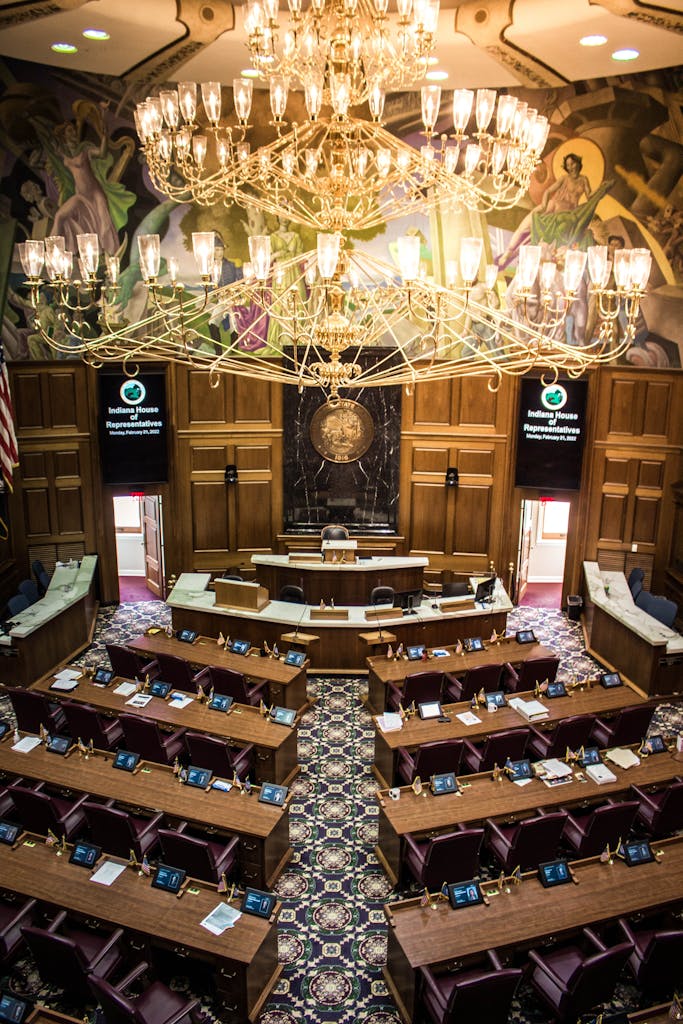 Inside the Indiana State House in Indianapolis Modern Architectural Design Photography 4K Aesthetic Wallpaper Background